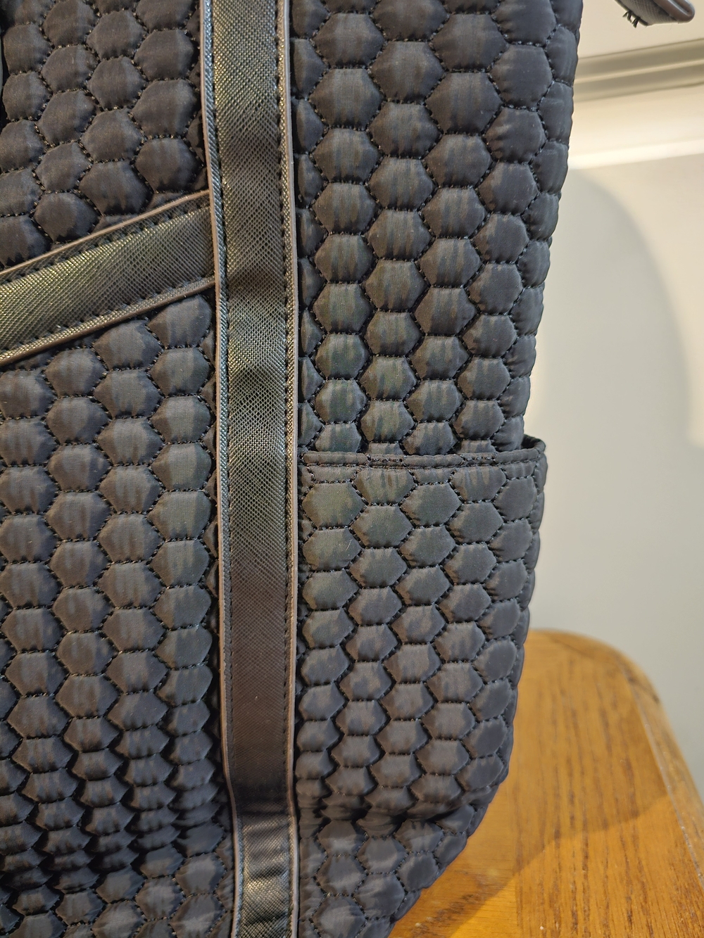 Aimee Kestenberg Black Quilted Tote with Gold Trim - Picture 6 of 16